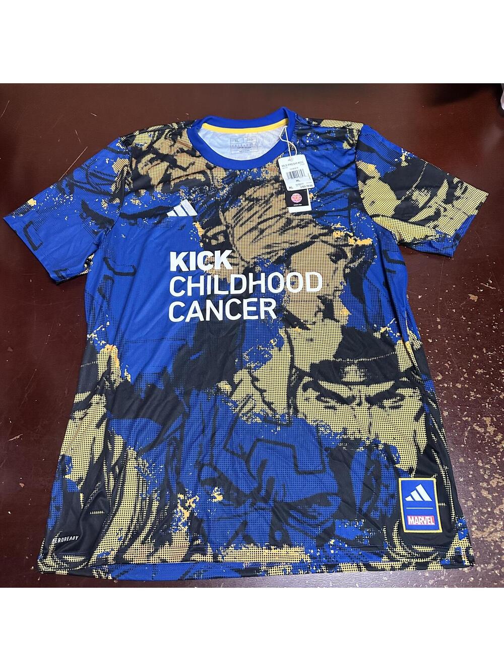 Adidas MLS Soccer Jersey x Marvel Kick Childhood Cancer HT3238 Mens XLARGE